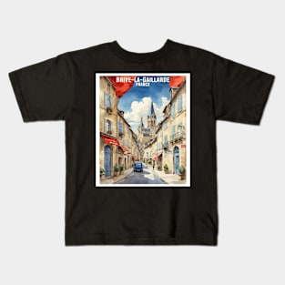 Brive La Gaillarde France Vintage Travel Poster Tourism Kids T-Shirt